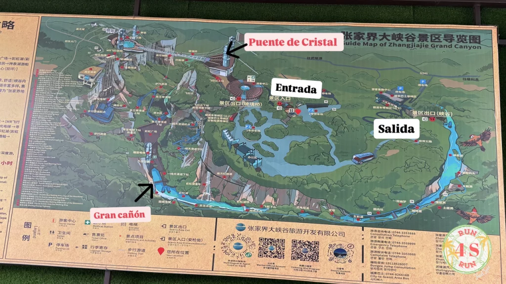 Mapa Gran Cañón Zhangjiajie