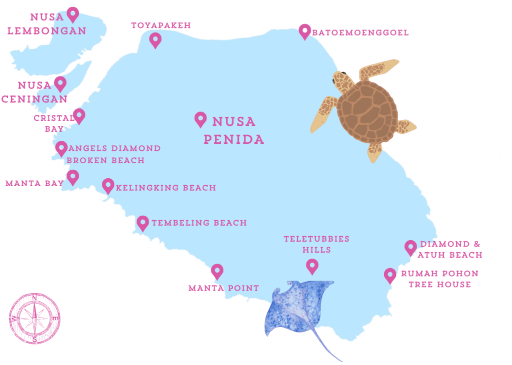 Mapa Nusa Penida